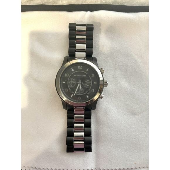 Michael Kors Runway Two-Tone Chronograph Gunmetal Dial Quartz Watch - Picture 2 of 11